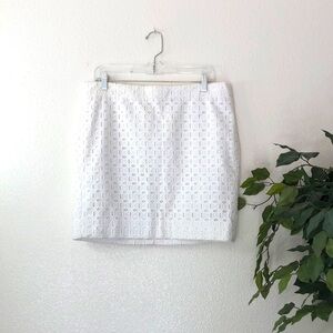 NWT J Crew Factory White Textured Skirt